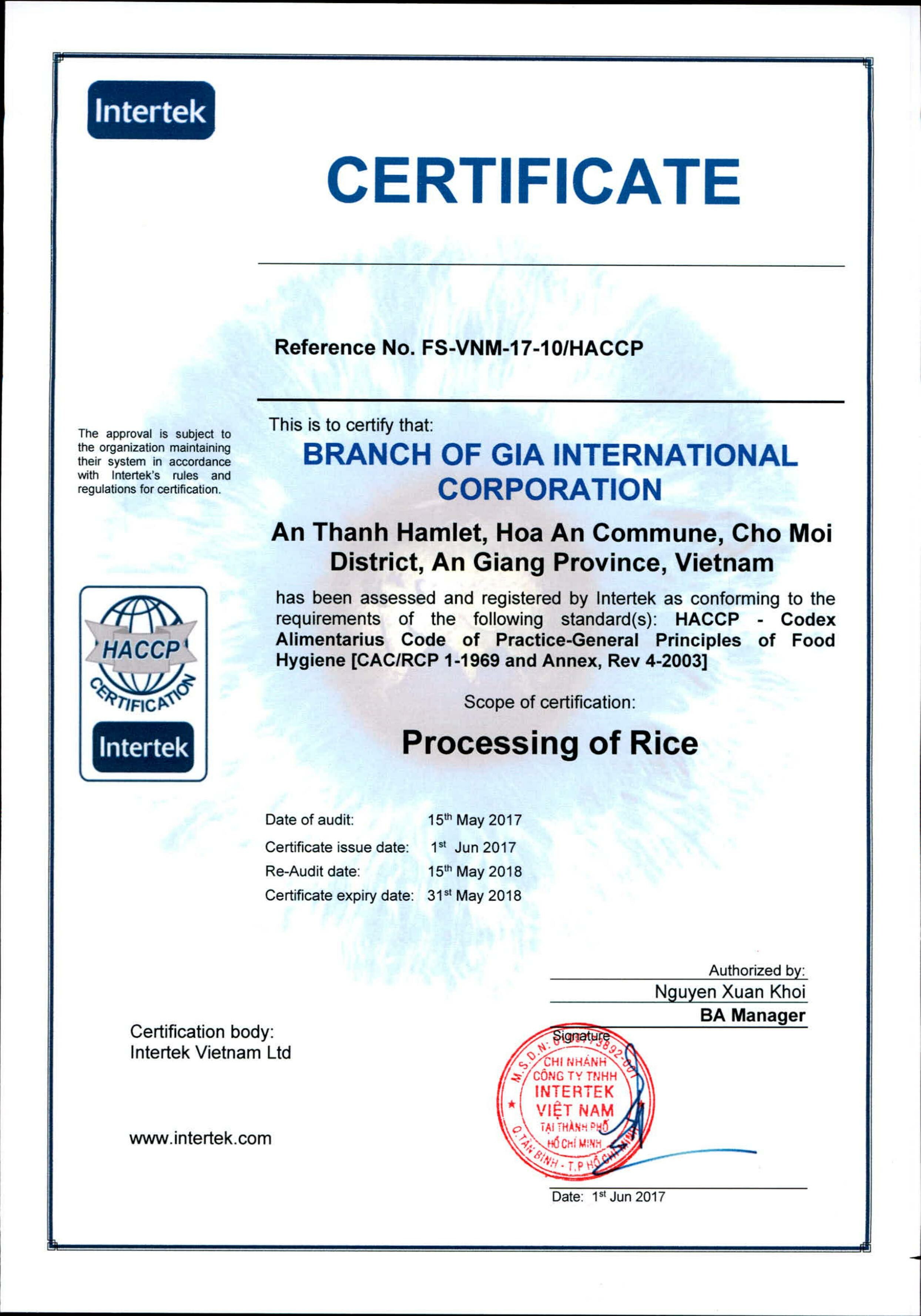 Cổ phần Quốc tế Gia 1