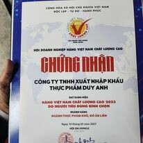 Công ty TNHH Xuất Nhập Khẩu Thực Phẩm Duy Anh 3