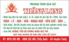 Gia sư Thăng Long 8