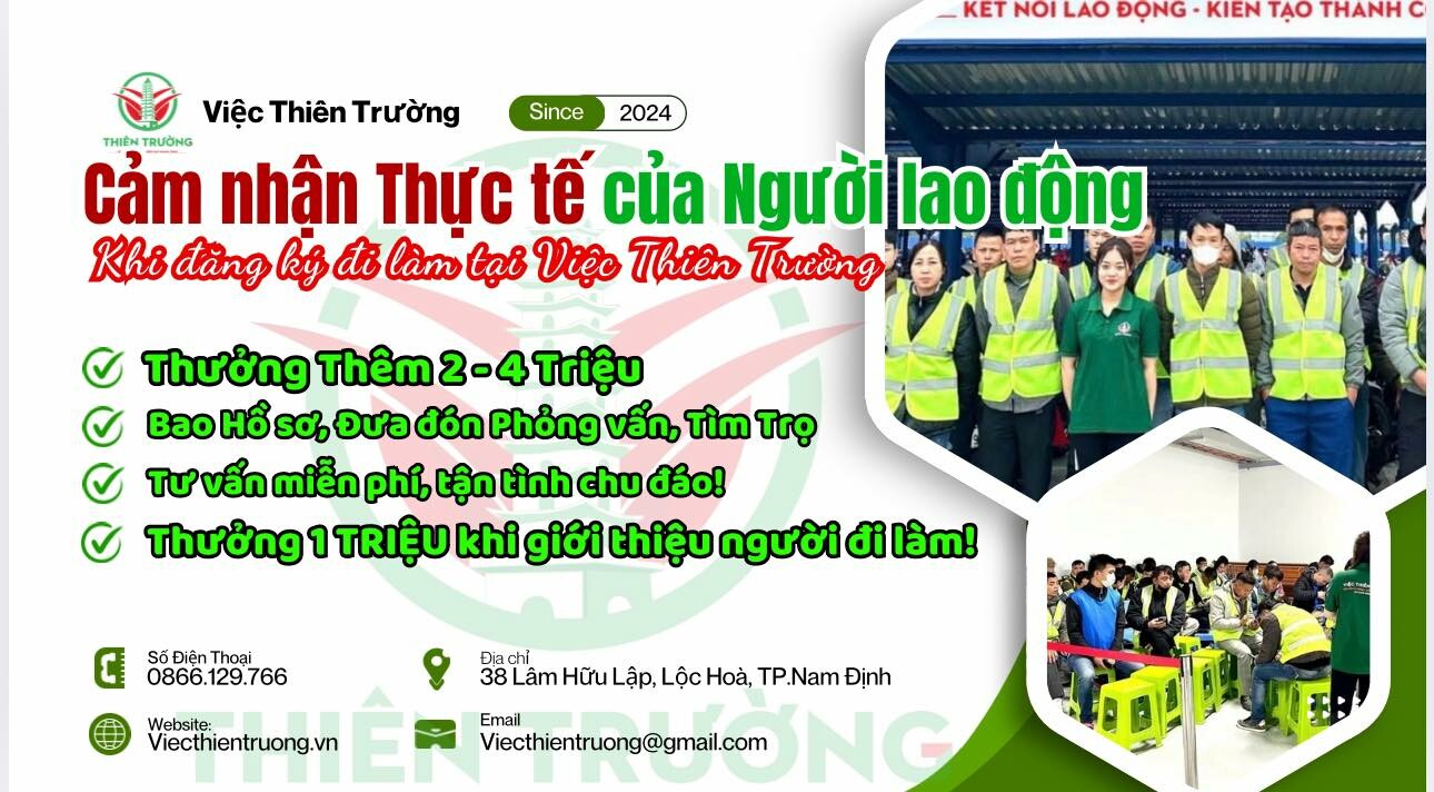 CUNG ỨNG NHÂN LỰC THIÊN TRƯỜNG 10