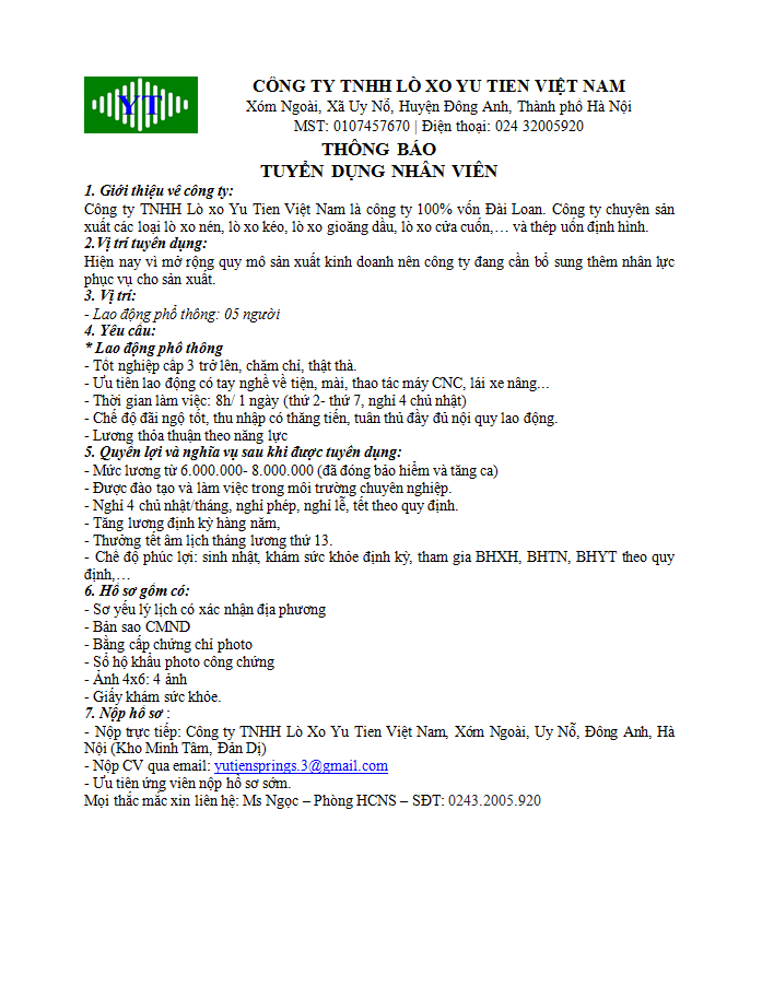 Lò Xo Yu Tien Việt Nam 5