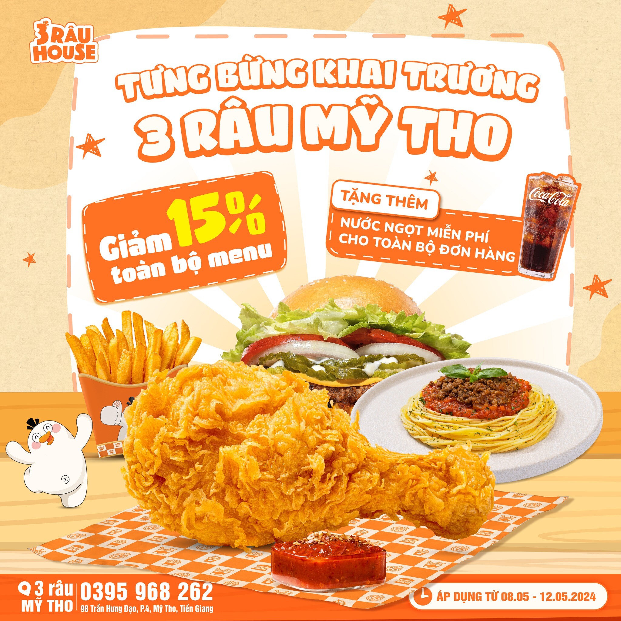 GÀ RÁN PIZZA TRÀ SỮA 3 RÂU 5