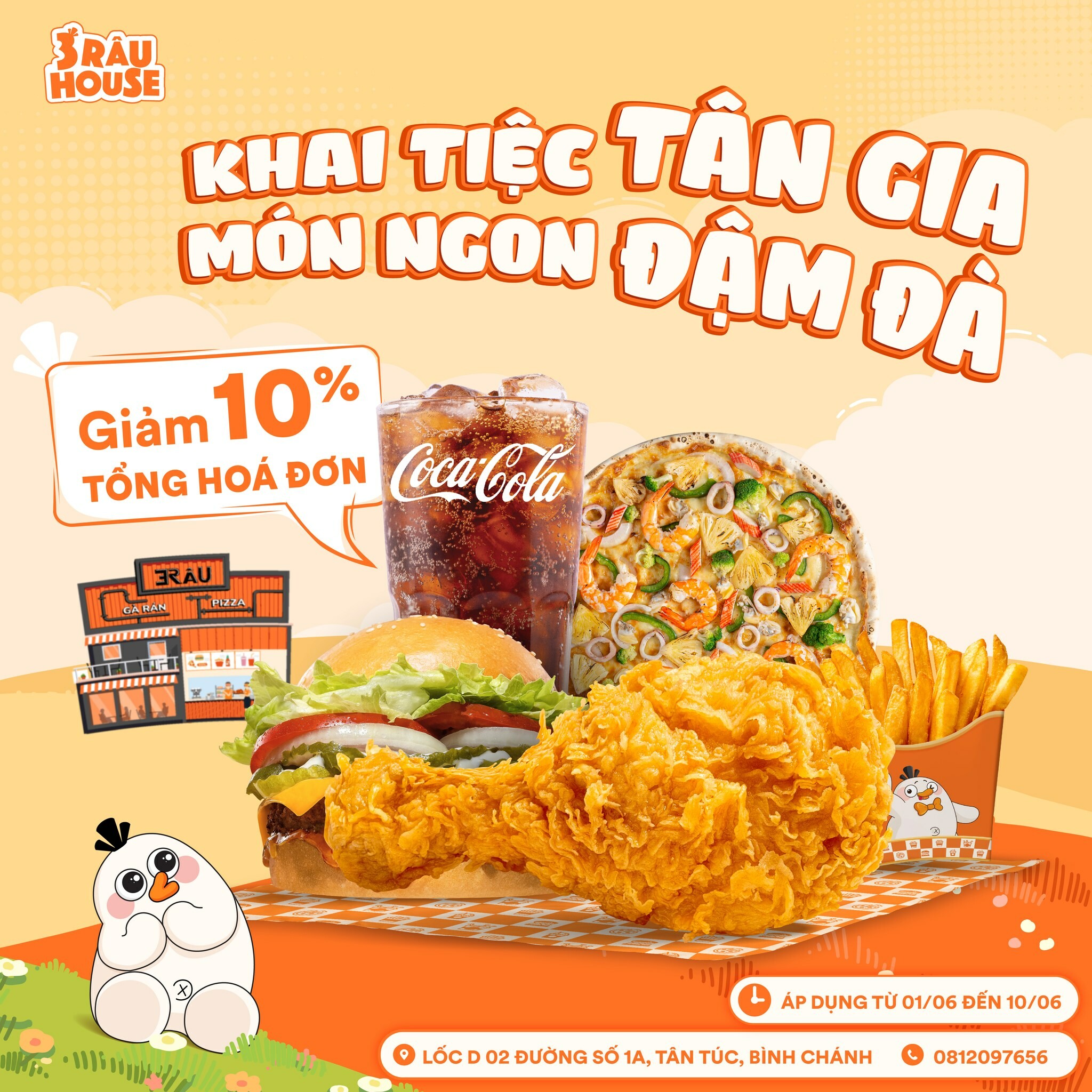 GÀ RÁN PIZZA TRÀ SỮA 3 RÂU 6