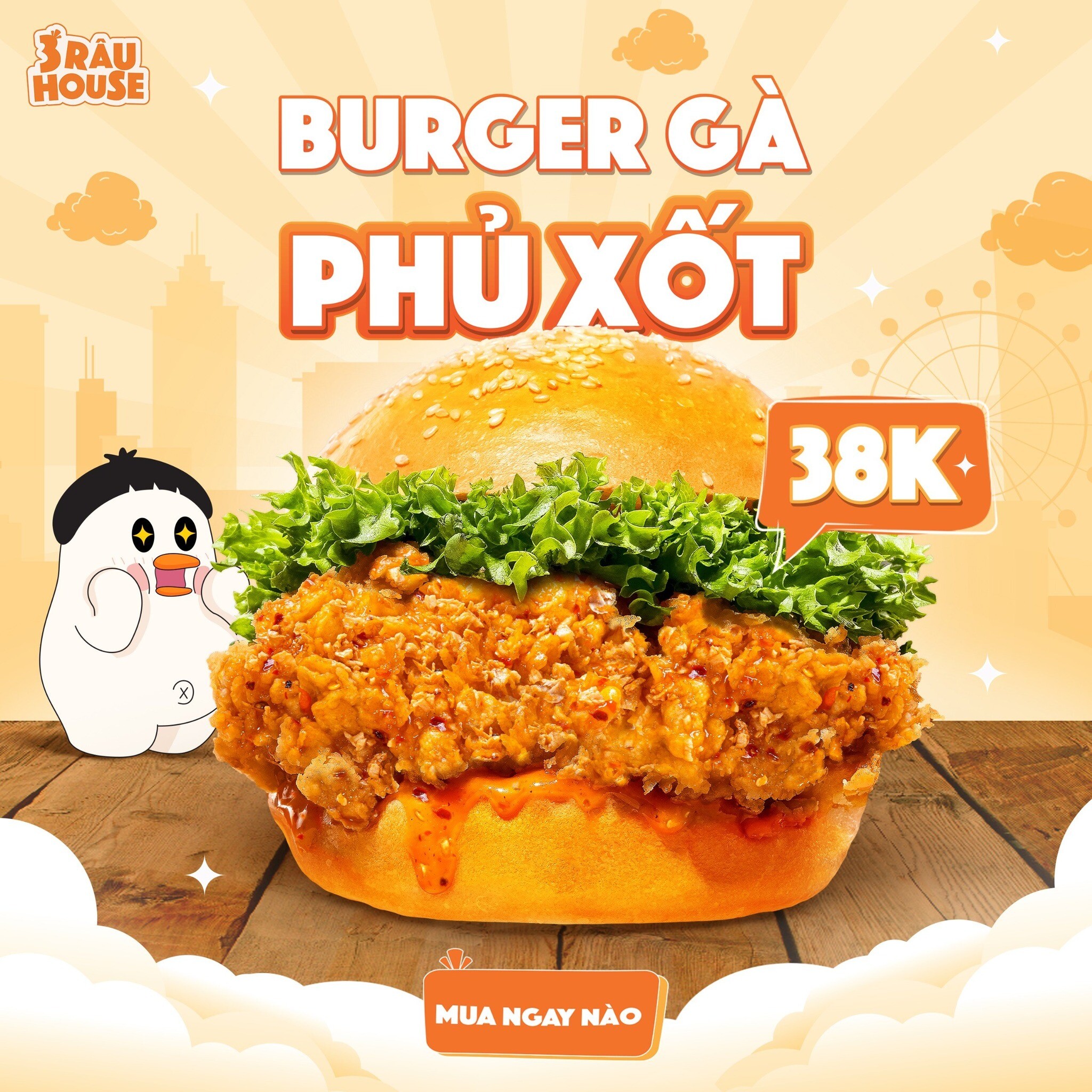 GÀ RÁN PIZZA TRÀ SỮA 3 RÂU 9