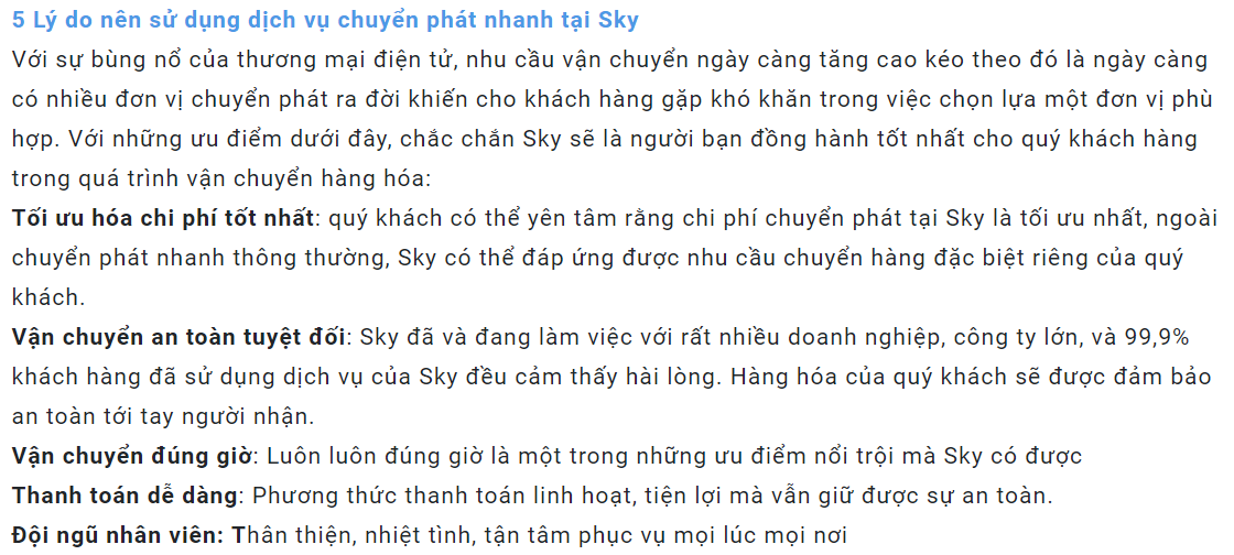 Chuyển phát nhanh SKY Việt Nam - SKYTRANS 5