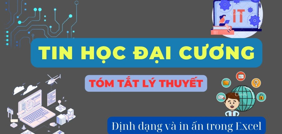 Định dạng và in ấn trong Excel? | Tóm tắt lý thuyết Tin học đại cương | Đại học Kinh Tế, Đại học Đà Nẵng (2025)
