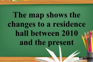 The map shows the changes to a residence hall between 2010 and the present | Bài mẫu Writing Task 1 (2025)