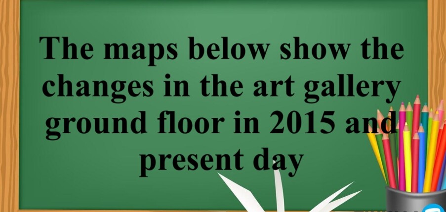 The maps below show the changes in the art gallery ground floor in 2015 and present day | Bài mẫu IELTS Writing Task 1 (2025)