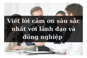 Viết lời cảm ơn sâu sắc nhất với lãnh đạo và đồng nghiệp 